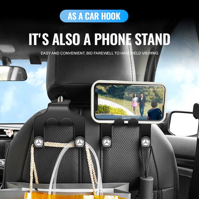 Многофункциональный крючок на подголовник сиденья автомобиля, органайзер для хранения, держатель для мобильного телефона для Mercedes Benz AMG W124 W202 W203 W204 W210 W211
