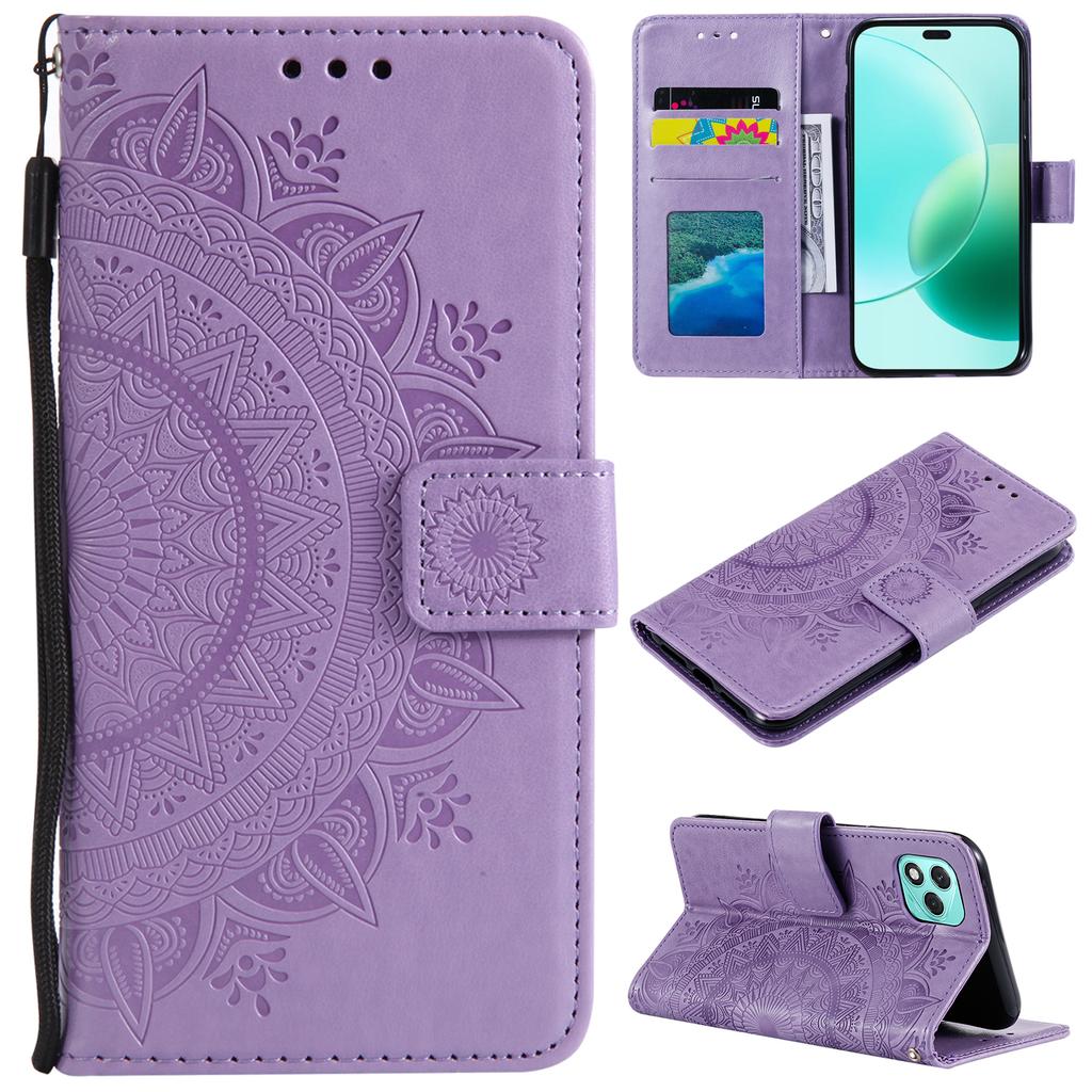 For Honor 400 Lite Stand Case Imprinted Totem PU Leather Wallet Phone Cover