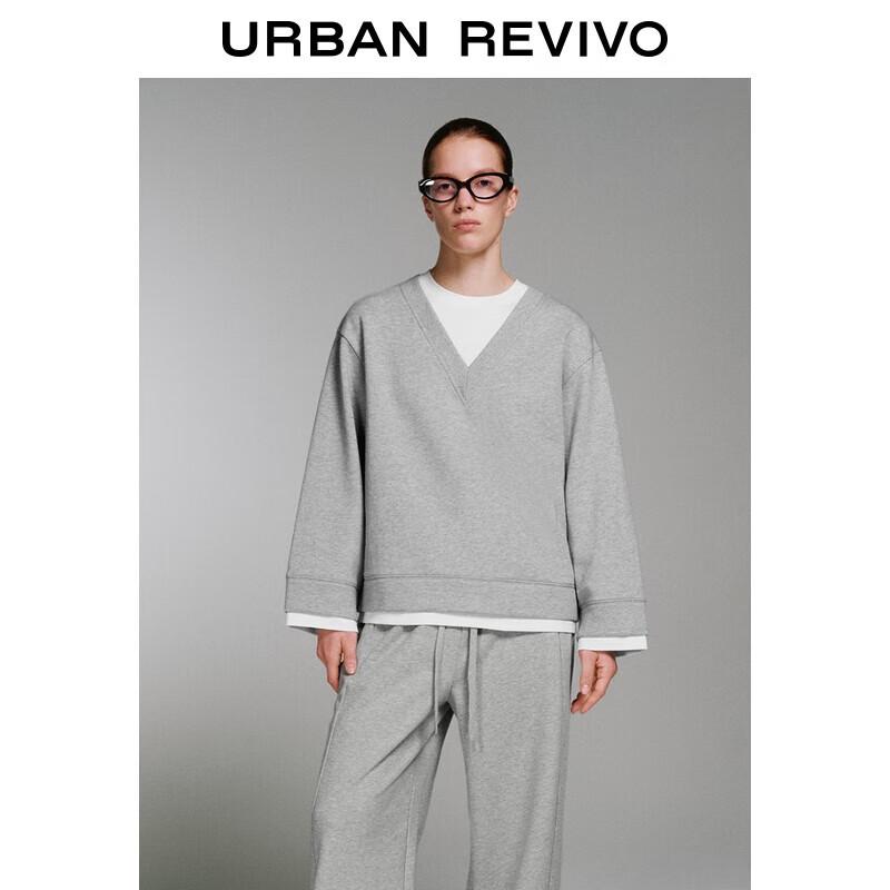 UR Women's Faux Two-Piece Contrast Loose Sweatshirt