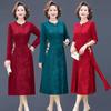 Mom's Ethnic Style Spring Cheongsam: Elegant Two-Piece Wedding & Evening Dress for Middle-Aged and Elderly Women