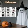 Halloween Ghost Decoration Outdoor Glowing Ghost with Witch Hat DIY Expressions Light Up Ghost Kit for Yard Patio Garden Tree Outside
