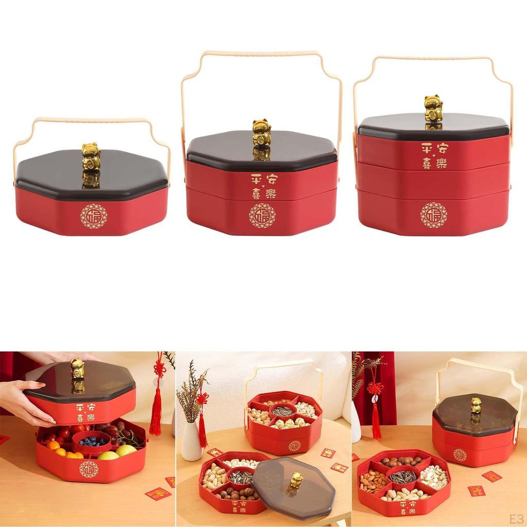 Elegant Divided Serving Platter with Handle for Festive Gatherings