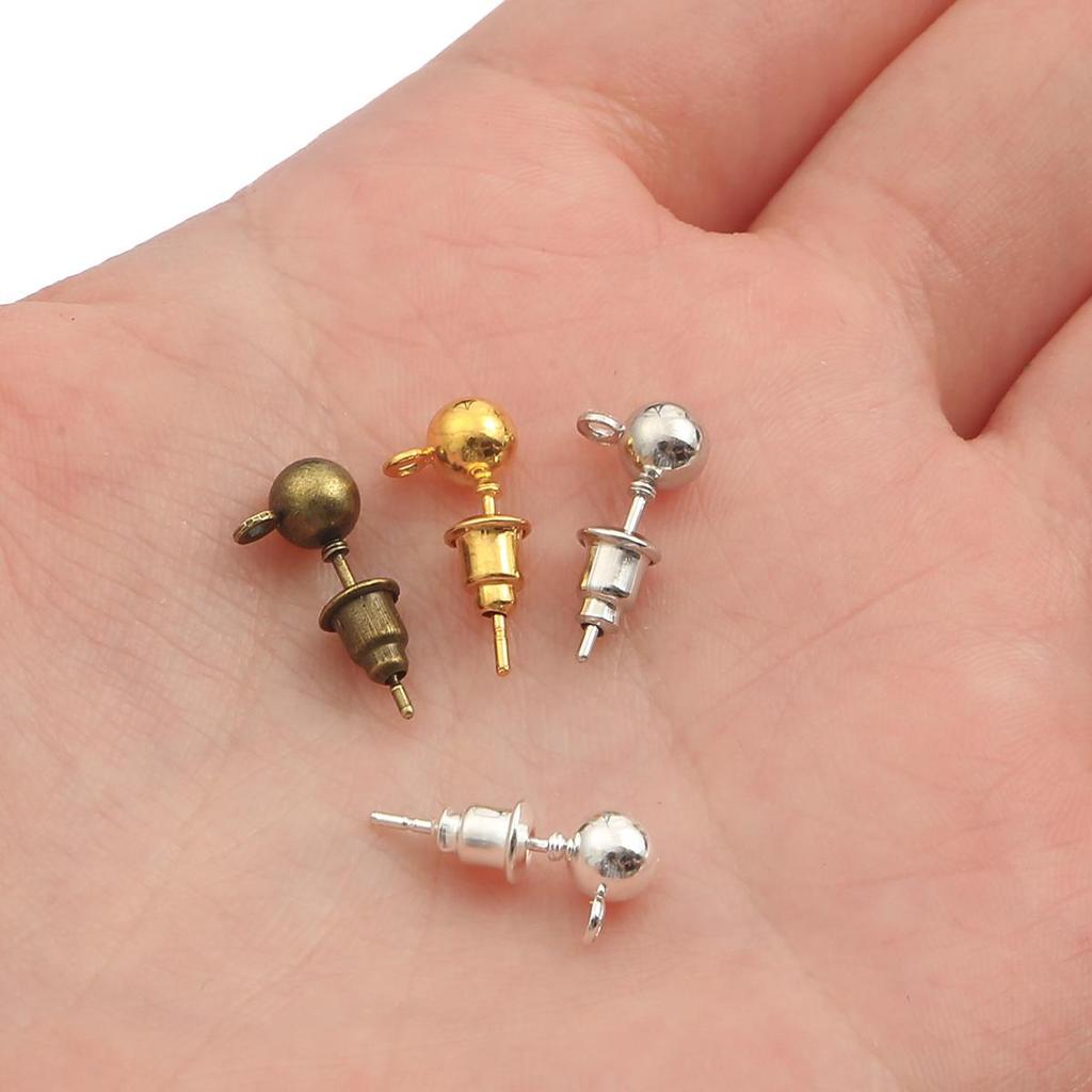 10/50 шт. металлические фурнитура для сережек-гвоздиков, основные стопоры для игл для серег, аксессуары «сделай сам»