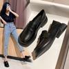Low-heeled British Small Leather Shoes Women's Spring Summer One-pedal Single Shoes Classic College Style Big Head Shoes Tide