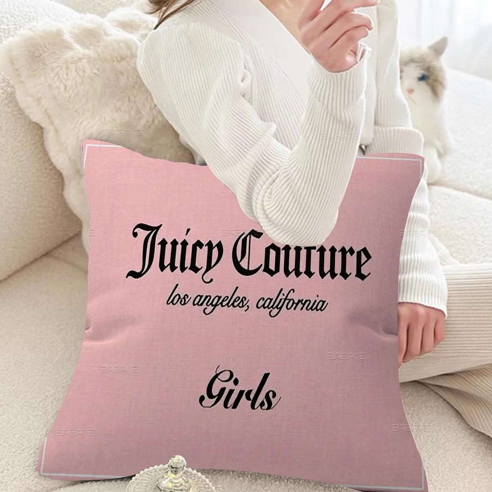 Модные наволочки J-juicy-couture, мультяшные, декоративные для дивана, для дома, с двусторонней печатью, из короткого плюша, милые наволочки