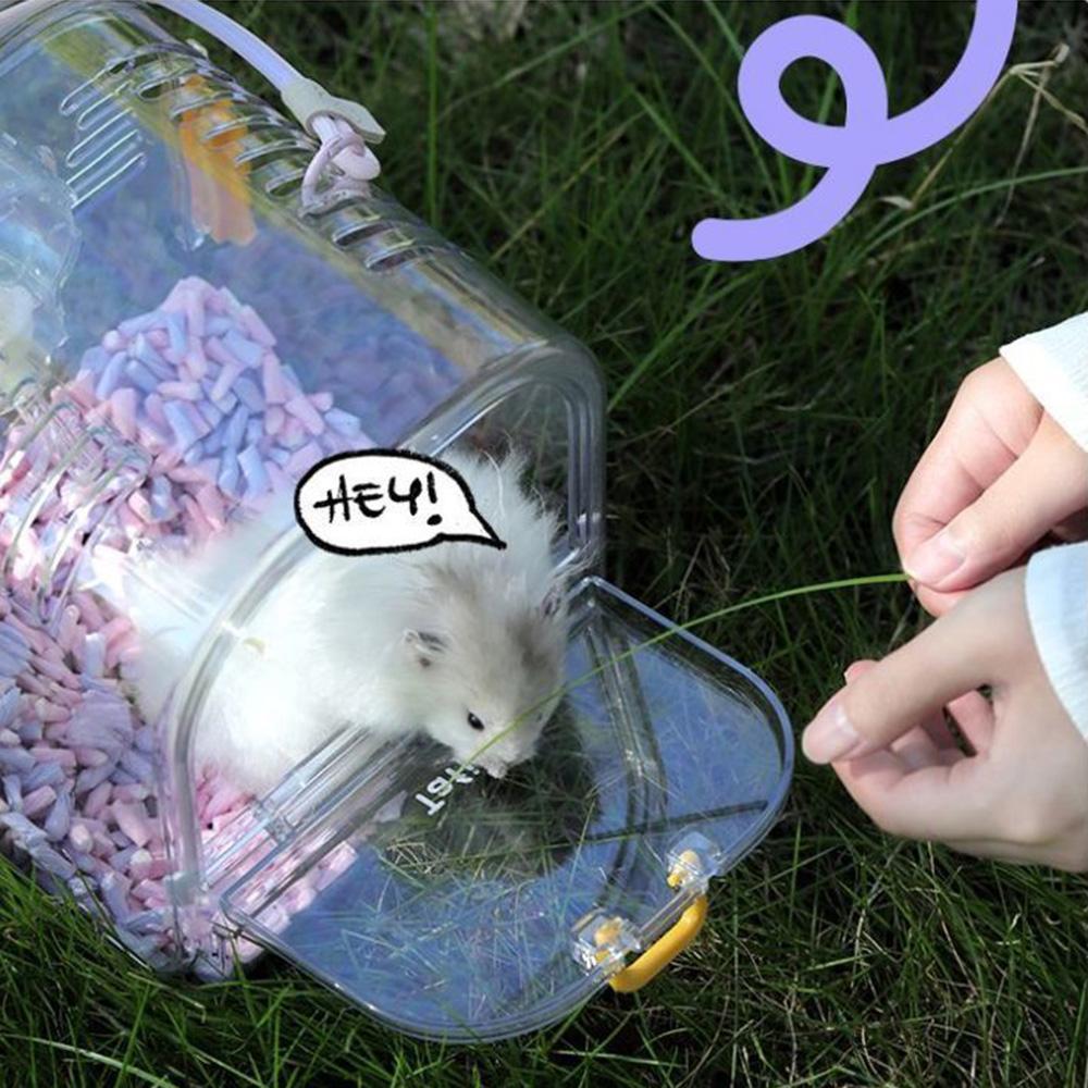 Portable Travel Hamster Carrier Breathable Small Animal Carry Case Outdoor Hamster Box  Ferrets