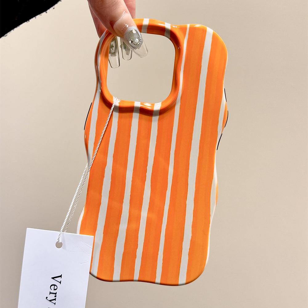 Роскошный чехол 2 в 1 Глянцевый Двухцветный с Волнообразными Полосками для IPhone 14 15 16 17 Pro Max 17Air Контрастный Цвет Ударопрочный Чехол