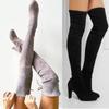 Women Boot Faux Suede Women Over The Knee Boots Lace Up Sexy High Heels Shoes Woman Female Slim Thigh High Boots 2025
