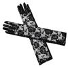 Women's Long Lace Gloves Big Flowers All Finger Cuff Dark Sexy Cool Dress