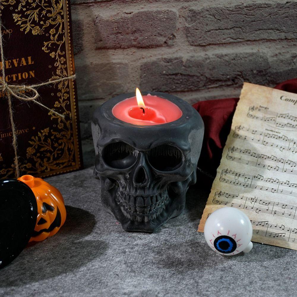 Creative Skull Candle Jar Molds 3D Halloween Candle Jar Mold for Beginners