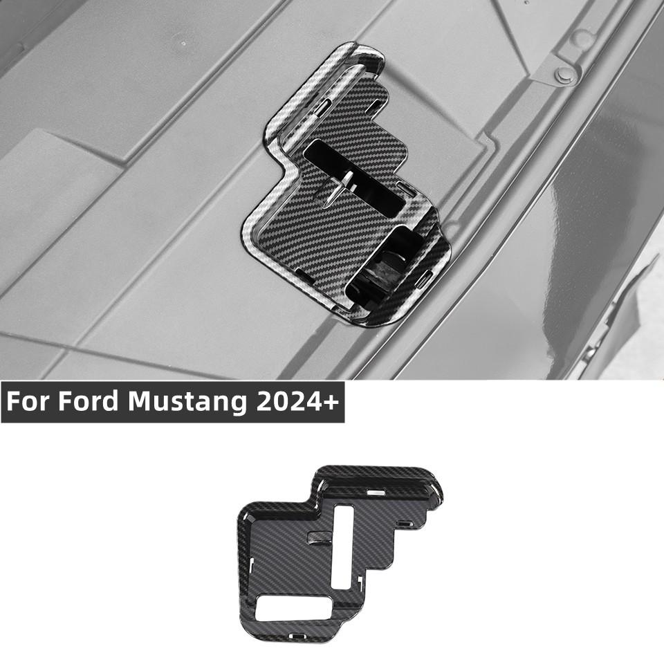 Carbon Fiber Engine Hood Lock Bolt Protector Cover for Ford Mustang 2024 2025 US