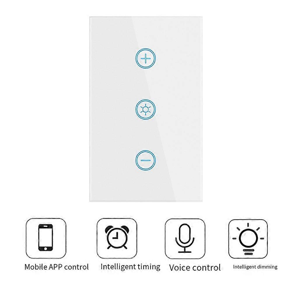 Tuya WiFi Smart Dimmer Switch US Smart Glass Panel Wall Touch Switch Smart Life APP Control Works with Home