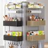Wall Mounted Kitchen Organizer: Refrigerator Rack for Plastic Wrap and Paper Towels, No-Drill Installation
