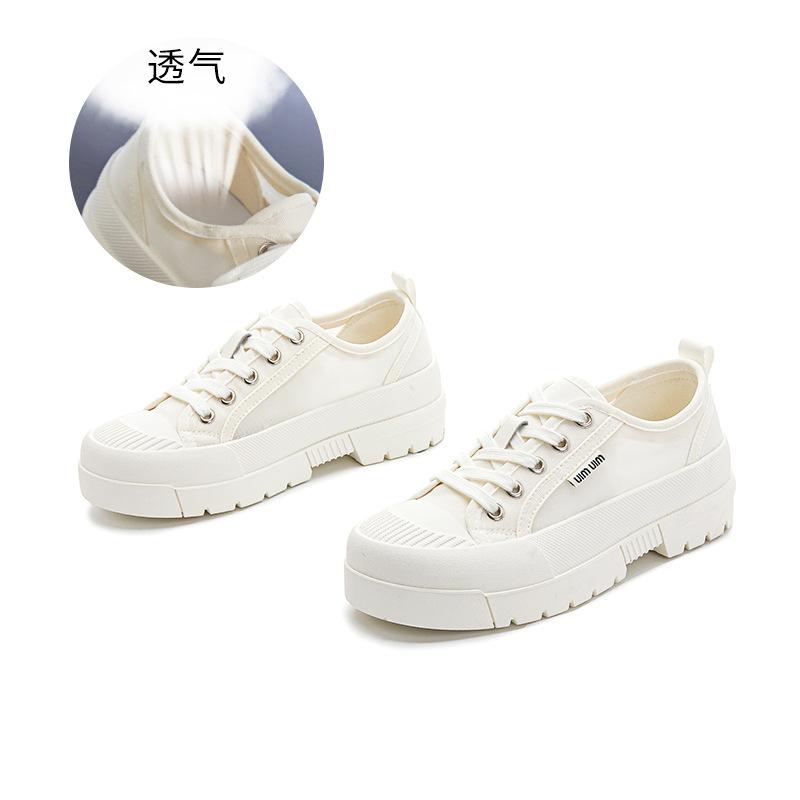 Summer casual single shoes women's 2025 new versatile round head lace-up little white shoes women's fashion and comfortable sports board shoes women