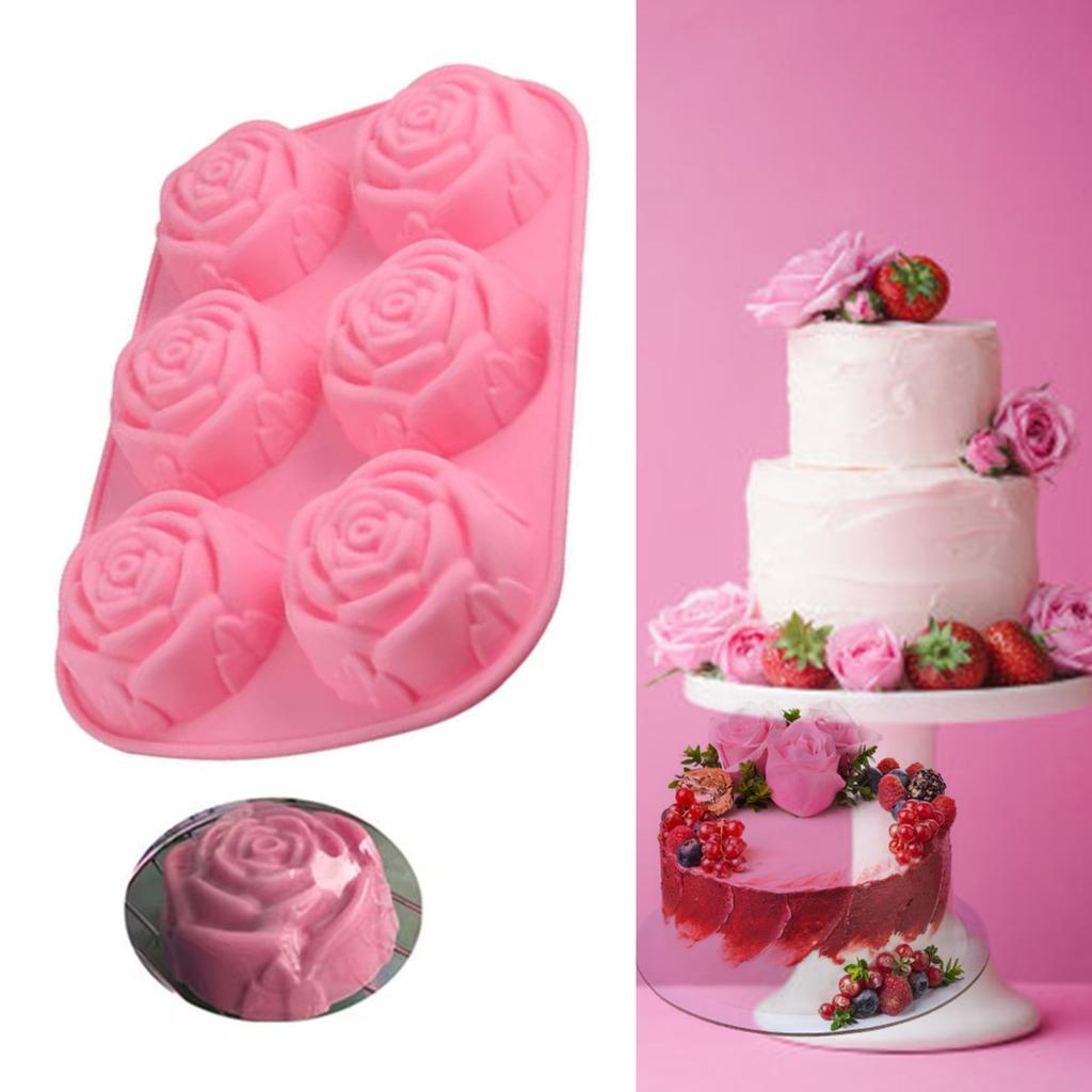 Гибкая силиконовая форма для изготовления шоколада, устойчивая к высоким температурам, форма для конфет в форме розы, десертная выпечка