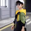 Spring Autumn Jacket for Boy Fashion Patchwork Windbreaker Casual Hooded Coat Children's Clothing