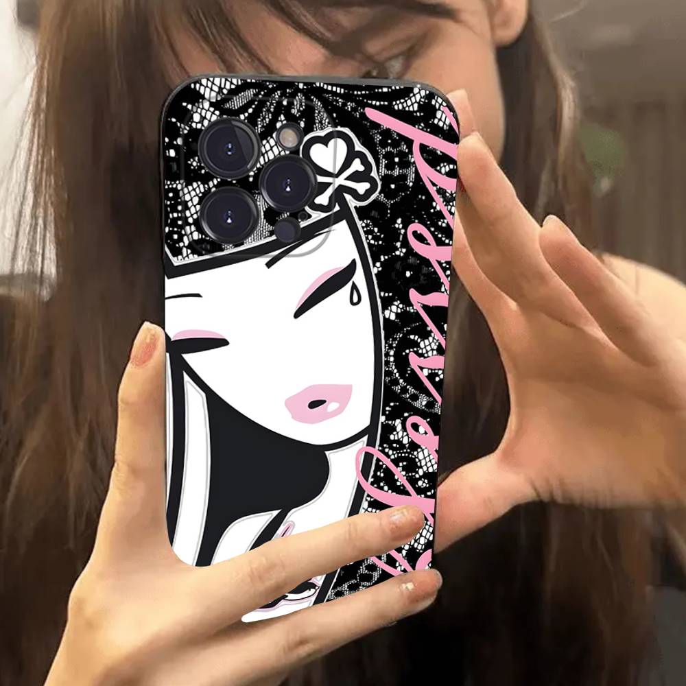 Чехол для телефона с персонажем Tokidoki для iPhone 17 16 15 14 13 12 11 Pro Max Plus Черный корпус