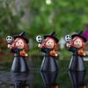 Halloween Witch Ornament Resin Witch Decoration Halloween Witch Figurine Set with Skull Pumpkin Resin for Home for Holiday