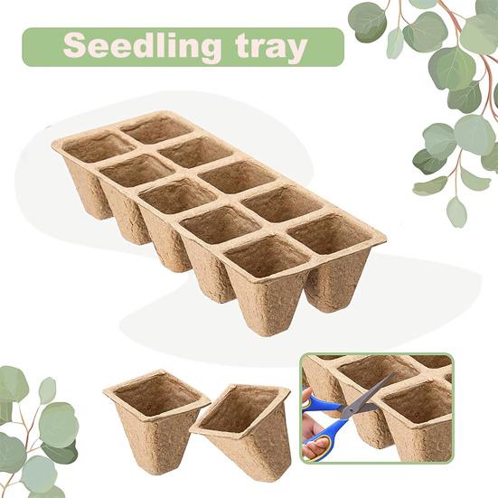 10 шт. поддонов для проращивания, горшки для рассады, экологически чистые, прочные, биоразлагаемые поддоны для садовода