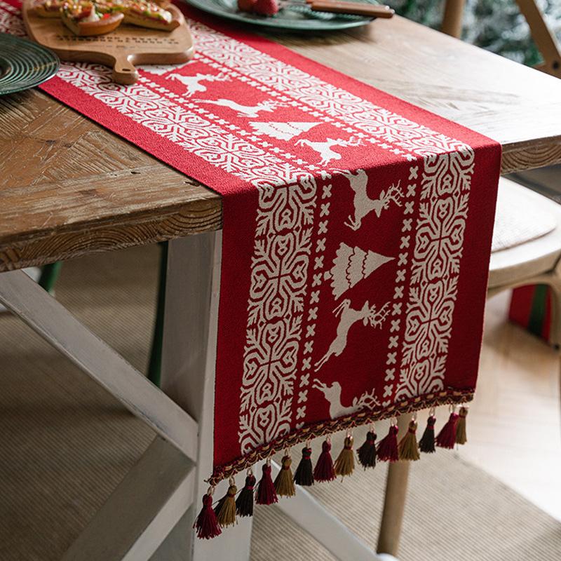1 шт. Праздничные узоры Рождественская дорожка для стола 35*160 см с Санта-елкой Снеговик крышка стола