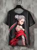 Мужская модная футболка с изображением девушки в стиле аниме, японский стиль, сексуальная красота, 3D-принт, футболки для мужчин и женщин с коротким рукавом, свободный повседневный топ Y2k