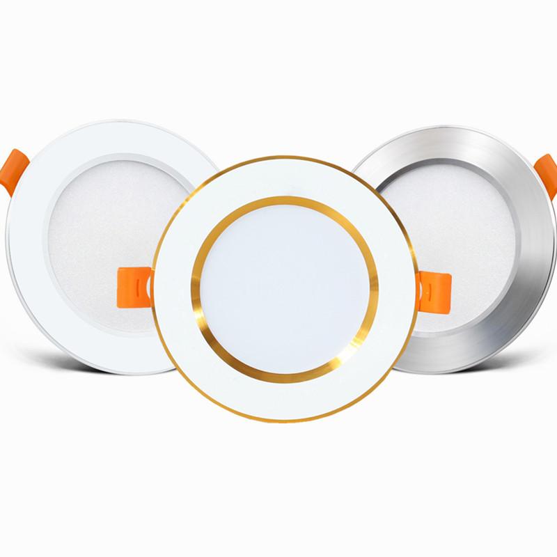 Recessed Led Downlight Ultra Thin Silver White Golden Led Ceiling Lamp 3W 5W 9W LED Spot Light Lighting For Living Room Bedroom