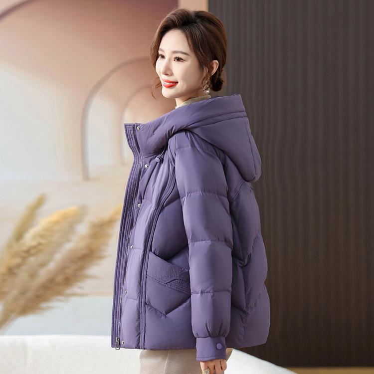Пуховик для мамы среднего возраста Зимняя одежда Новая модная Молодящая Маленький топ Куртка для женщин среднего и пожилого возраста на осень и зиму