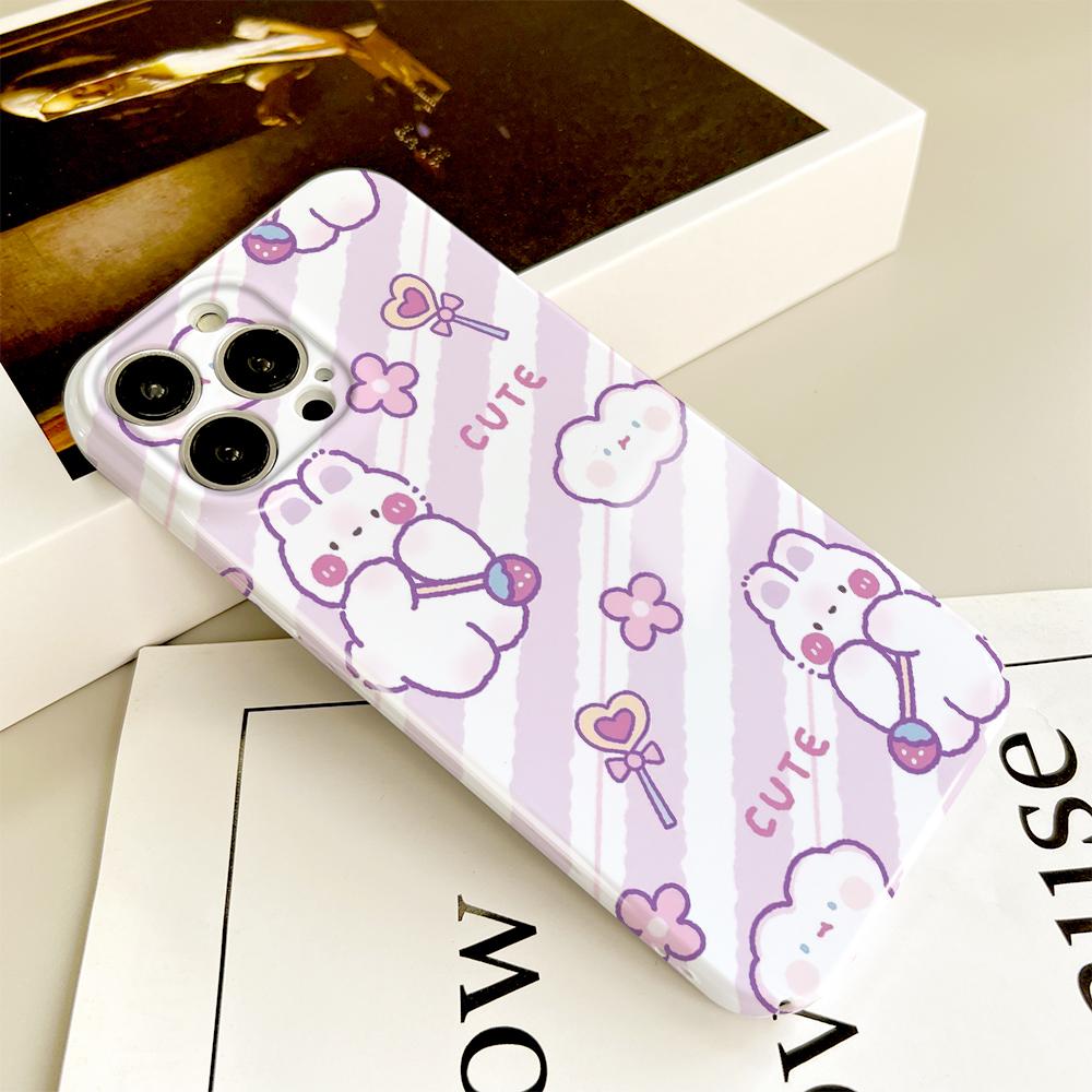 Универсальный чехол для телефона с пленкой и мультяшным модным дизайном, твердый чехол с полным покрытием, защитный чехол для камеры для iPhone, Samsung, Xiaomi, Poco, Redmi, Huawei, Honor