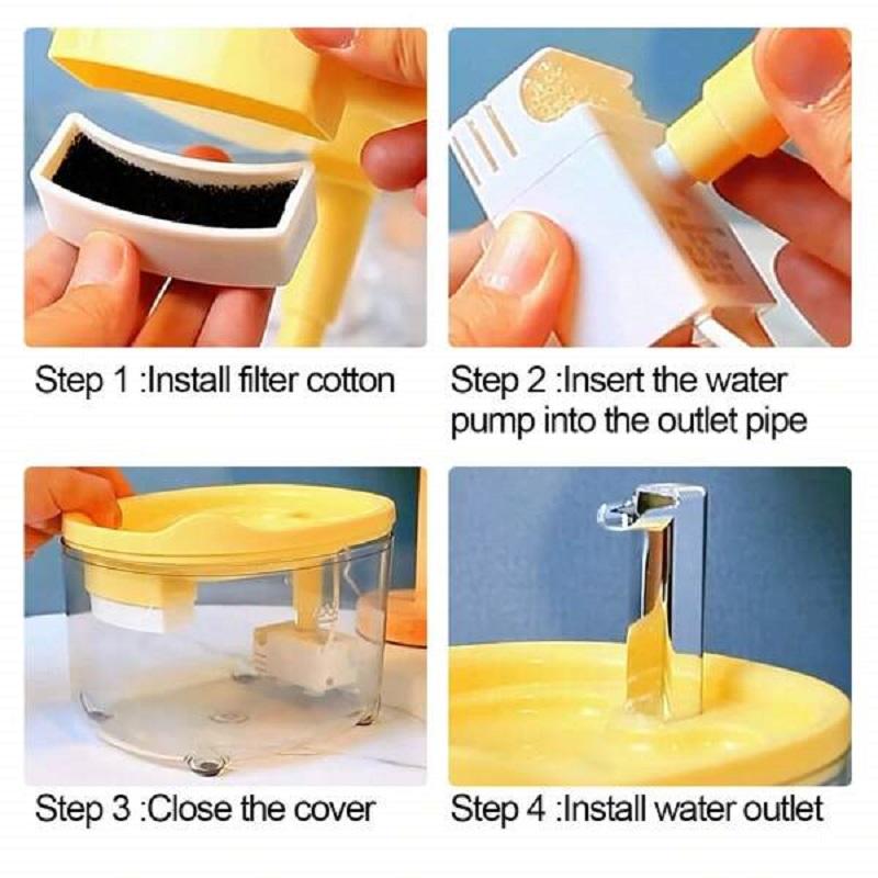 1,5 л фонтан для кошек с автоматической рециркуляцией, фильтр большой емкости, поилка для воды для кошек и собак, USB Электрический бесшумный диспенсер для воды для кошек