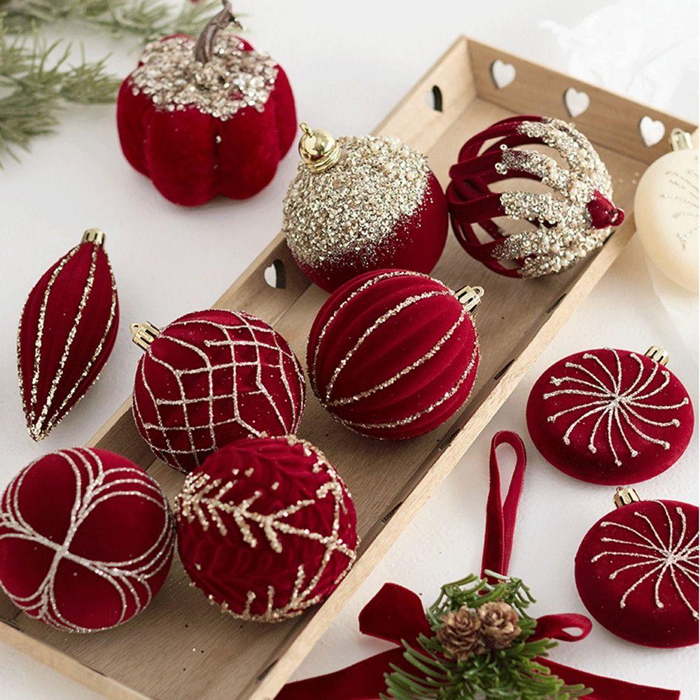 Glitter Christmas Hanging Balls Shatterproof Merry Christmas Decor  Holiday Festive