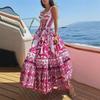 European & American Women's Bohemian Elegant Light Luxury Printed Midi Dress
