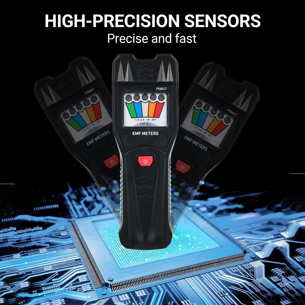 FY8817 Ручной измеритель ЭДС с 5-светодиодным детектором магнитного поля, бытовое электромагнитное излучение