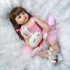 55 см кукла Bebe Reborn для маленьких девочек, розовая принцесса, очень мягкая силиконовая красивая кукла для всего тела, настоящая сенсорная игрушка, подарки