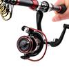 Новый комбинированный набор удочки и катушки из стекловолокна 5.5:1 вращающаяся катушка 1,8 м, удочка, наживка, крючок, портативная сумка для аксессуаров