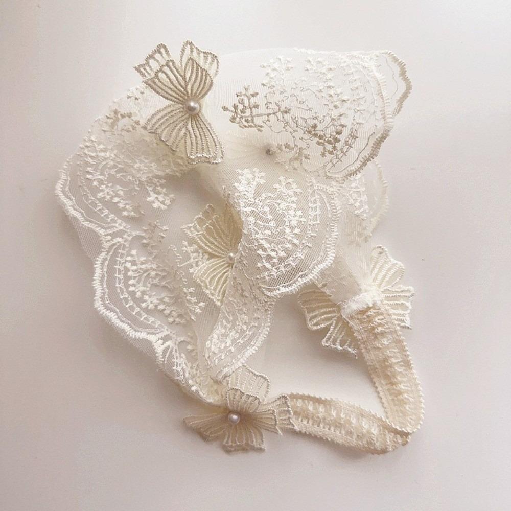 Hair Accessory Hollow Headband Elastic Lace Flowers Headwear White Cute Head Hoop Princess Girl