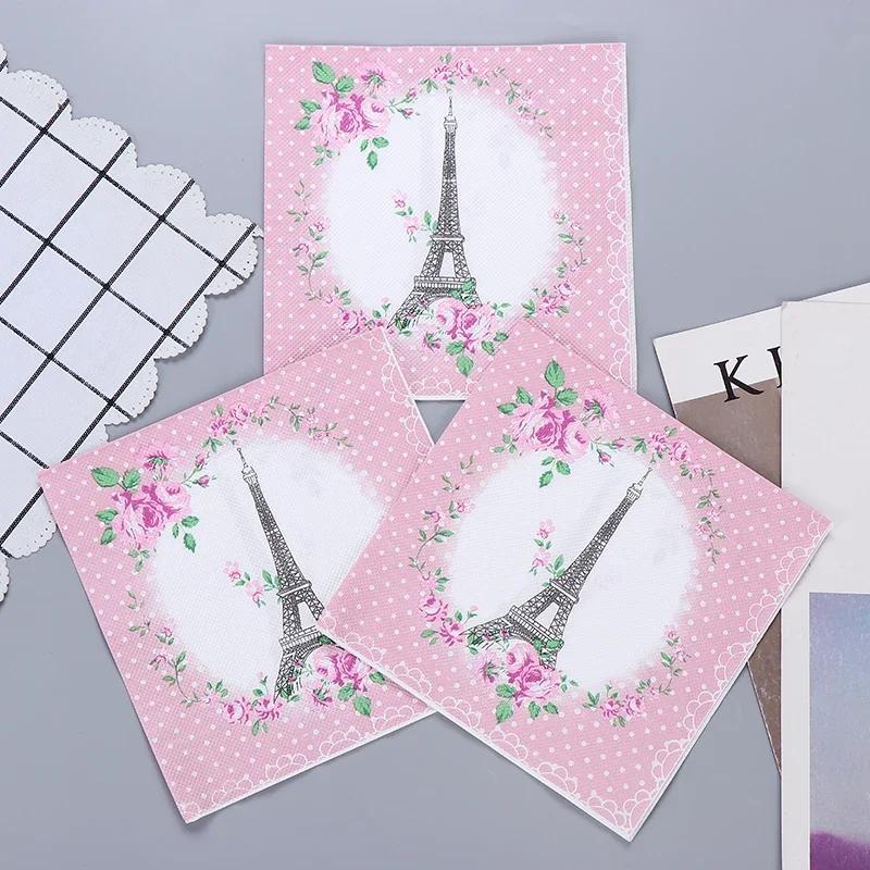 20 шт./упак. 33*33 см 2-слойные одноразовые салфетки для вечеринок с пейзажным узором