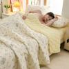 Новое цветочное весенне-летнее одеяло и наволочка мягкое приятное к коже односпальное двуспальное стеганое вязаное дышащее одеяло-кондиционер