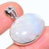 Natural Rainbow Moonstone Gemstone 925 Solid Sterling Silver Pendant 1.10" P9K20