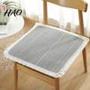Pastoral Style Chair Mat Cotton Linen Pad, Striped Plaid Dining with Lace Trim, Seat Cover Breathable Thin Pad Ties for Office Barstool Comfortable