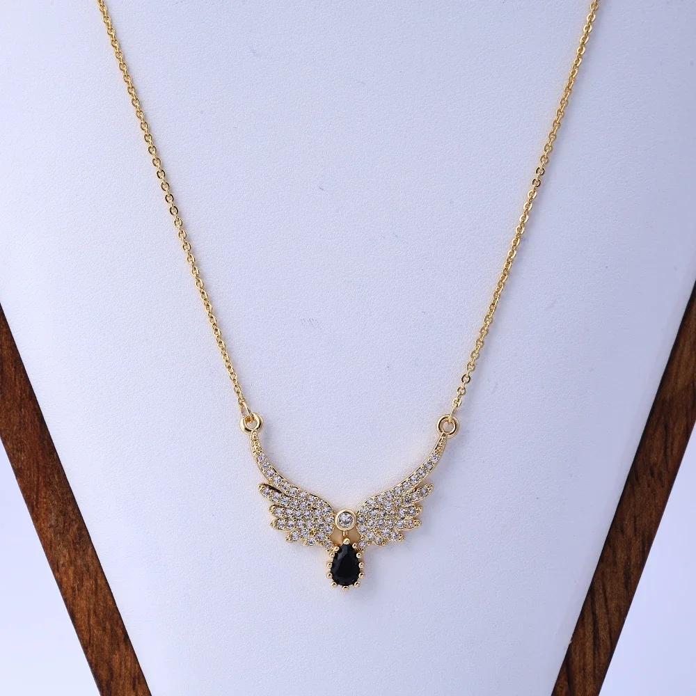 Женское ожерелье, легкая роскошь, нишевый лунный камень, крылья ангела, крылья, инс, ветер интернет-знаменитость, та же цепочка для ключиц