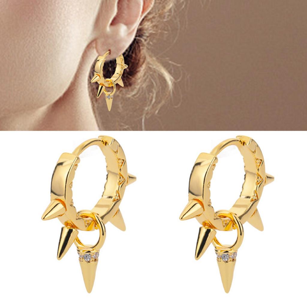 Минималистичные серьги-каффы с заклепками золотого/серебряного тона, модные серьги для пирсинга, стильные ювелирные аксессуары для вечеринок