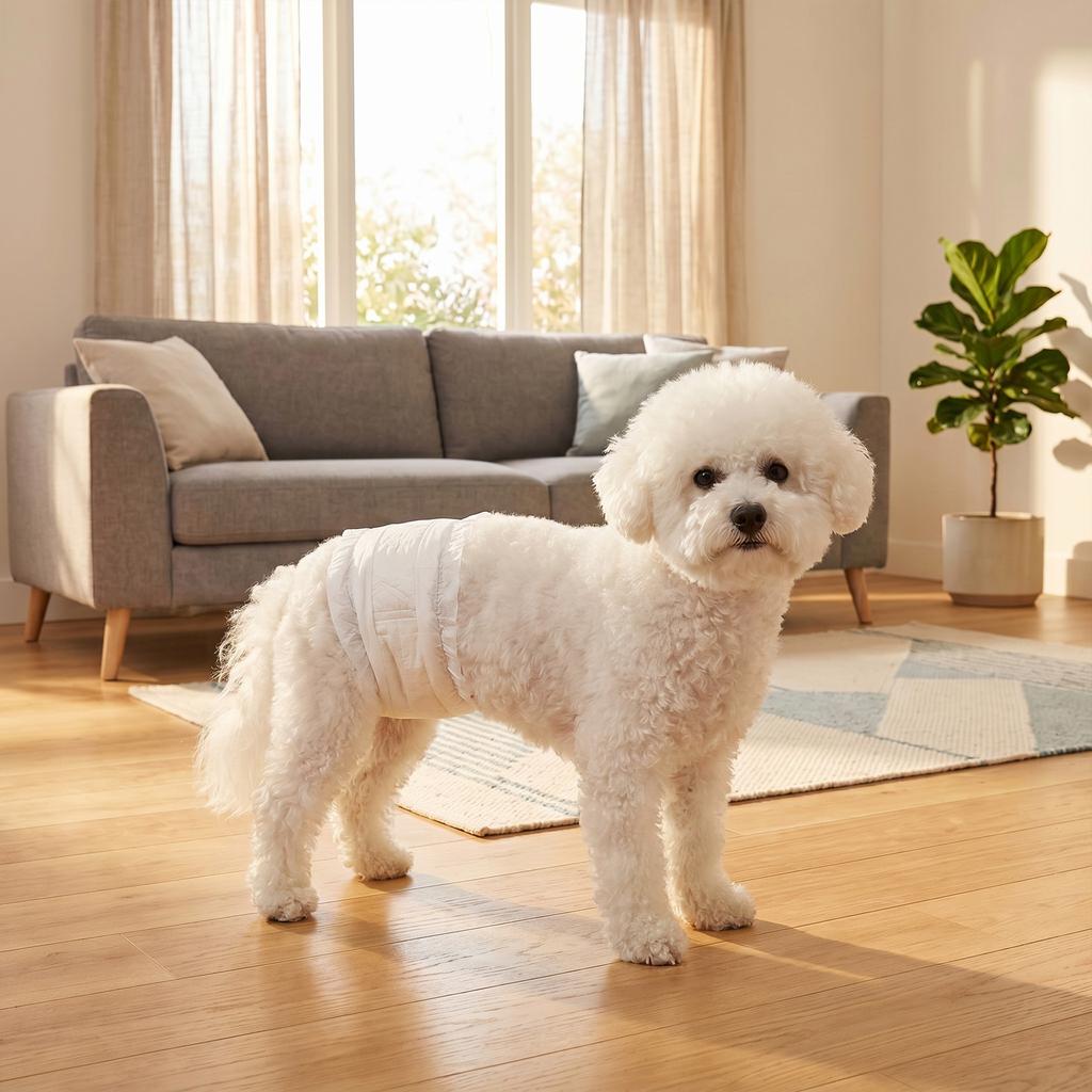 Absorbent Dog Diapers for Male Dogs 48 Pieces 62x20cm White