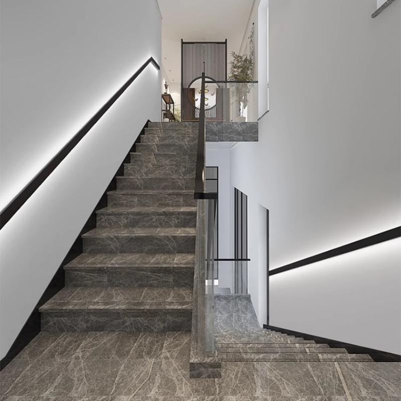 1м/2м лестничный поручень светодиодный алюминиевый профиль настенный вверх вниз канал диффузор лестница коридор декор линейная полоса света