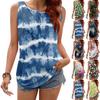 Women's Casual V Neck Printed Sleeveless Vest Tops Vest