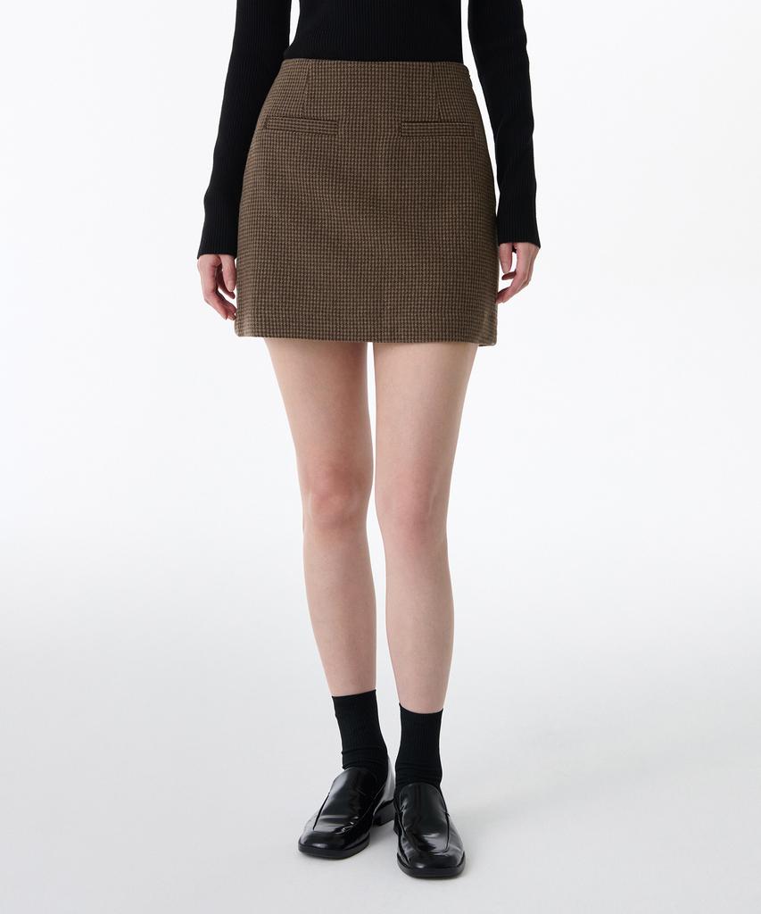 Musinsa Standard Woman Women'S Houndstooth Check Mini Skirt [Brown]