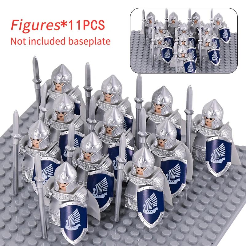 MOC Средневековый Гном Воин Эльфы Рыцари lotr Фигурки Строительные Блоки Аксессуары Броня Щит LOTR DIY Игрушки Для Детей подарок