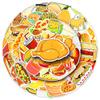 50 шт. Мультяшные наклейки с фастфудом: Вкусный Гамбургер, Жареная Курица, Водонепроницаемый Декор для Холодильника и Планера