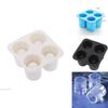 Durable 4-cup Ice Cube Shot Silicone Shooters Glass Freeze Molds Tray For Parties