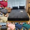 Soft Plush Bed Sheet Elastic Mattress Cover Fluffy Coral Plush Bed Sheet Couple Luxury Double Bed Bedding Supplies Bed Sheet