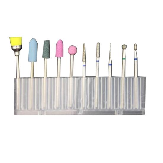 10шт Pro ногтей шлифовальные сверла электрический маникюр пуля полировка набор
